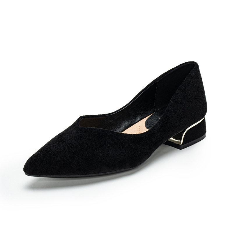 Dress Shoe Pointed - Sepatu Wanita Hak Tebal Sederhana Berujung