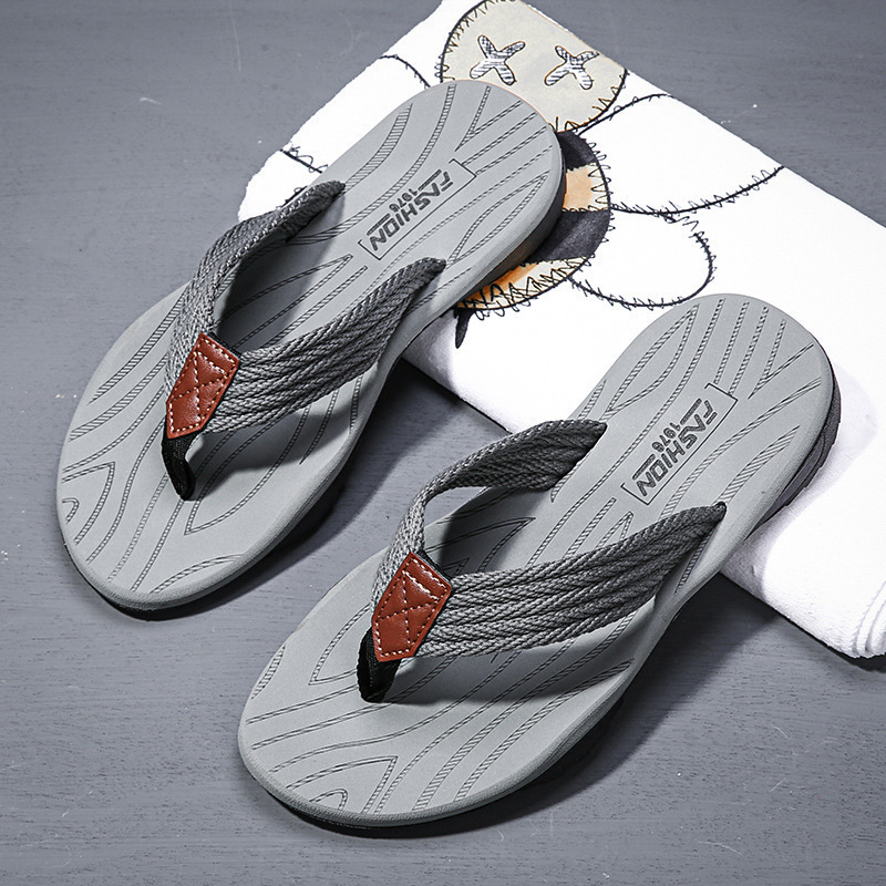 Flip Flop Beach Men - Sandal Jepit Pria Bergaris Anyaman untuk