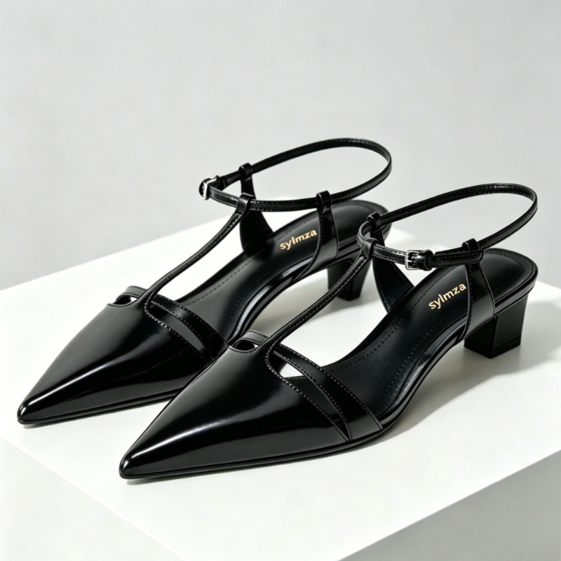 Dress Shoe Pointed - Sepatu Pumps Wanita Hak Kitten Kulit