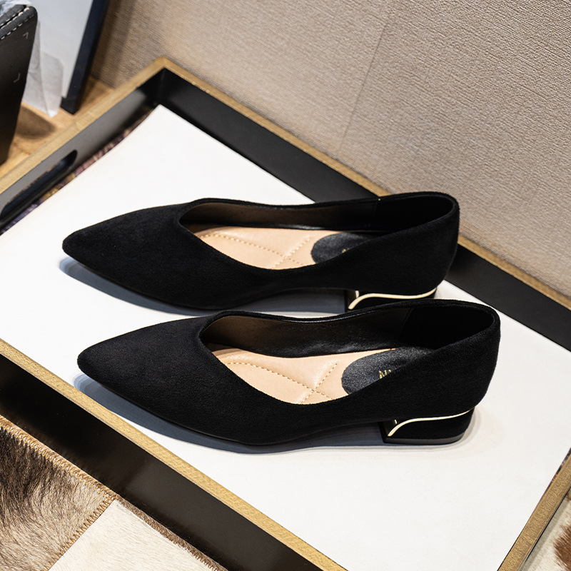 Sepatu Wanita Hak Tebal Sederh - Dress Shoe Pointed ulasan dan harga