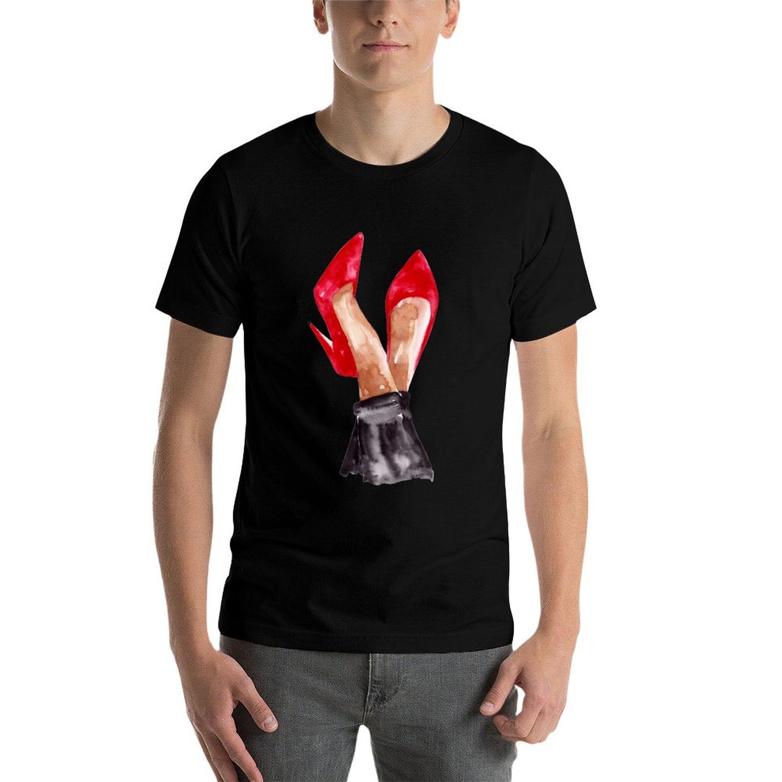 Kaos dengan Ilustrasi Cat Air  - Men Shoes Illustration ulasan dan harga