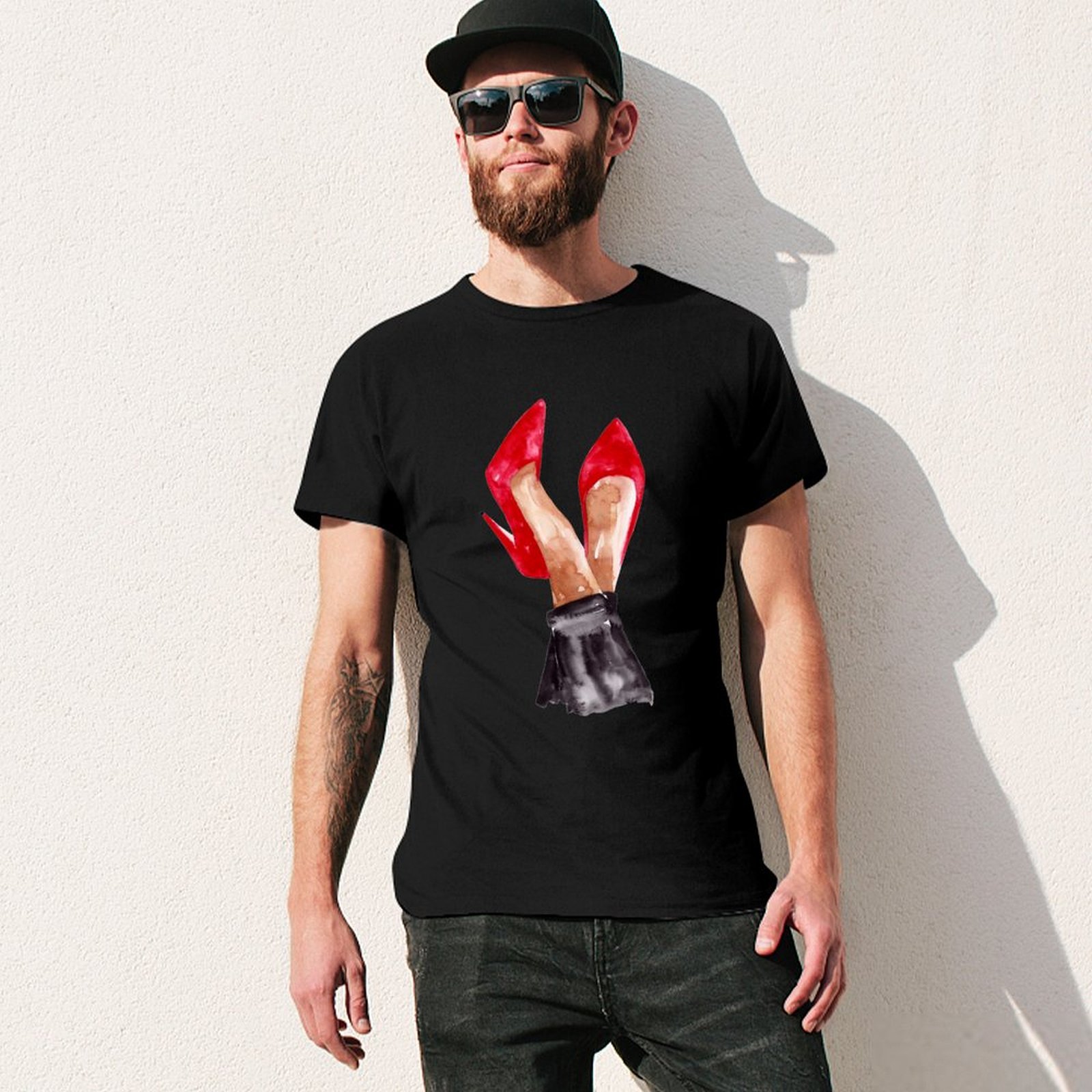 Kaos dengan Ilustrasi Cat Air  - Men Shoes Illustration ulasan dan harga