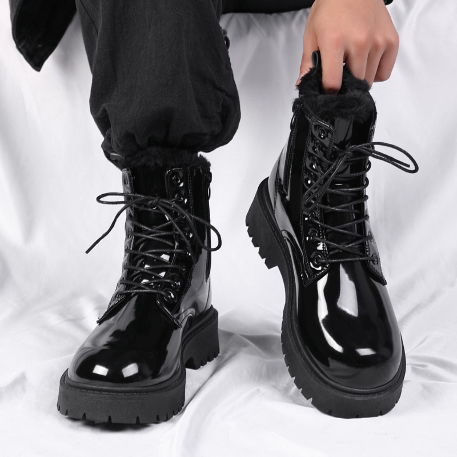 Sepatu bot pria berbulu hangat - Men Shoes Trends ulasan dan harga