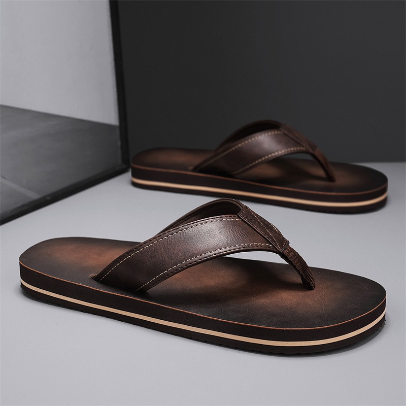 Sandal Jepit Kulit Imitasi Vin - Flip Flop Beach Men ulasan dan harga