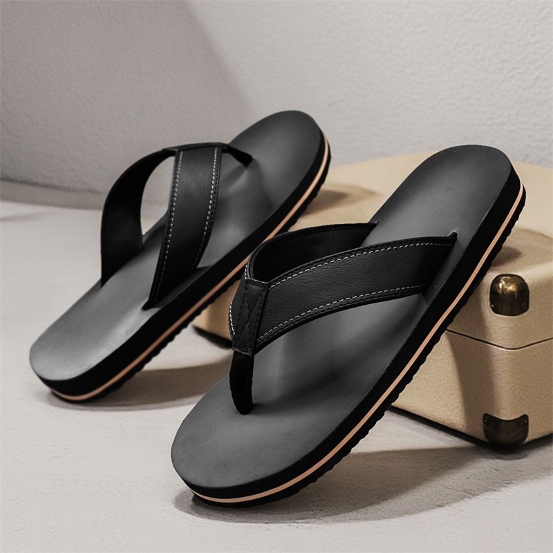 Sandal Jepit Kulit Imitasi Vin - Flip Flop Beach Men ulasan dan harga
