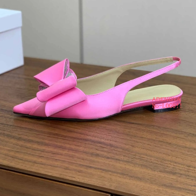 Sepatu Hak Rendah Sutra Pink S - Dress Shoe Pointed ulasan dan harga